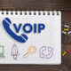 VoIP service drawn on a notebook.